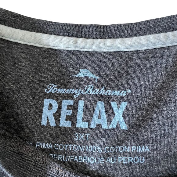 Tommy Bahama Relax T-Shirt Men's Size 3XL Tall 3XT Gray Pocket T Cotton Vacation - Picture 2 of 5